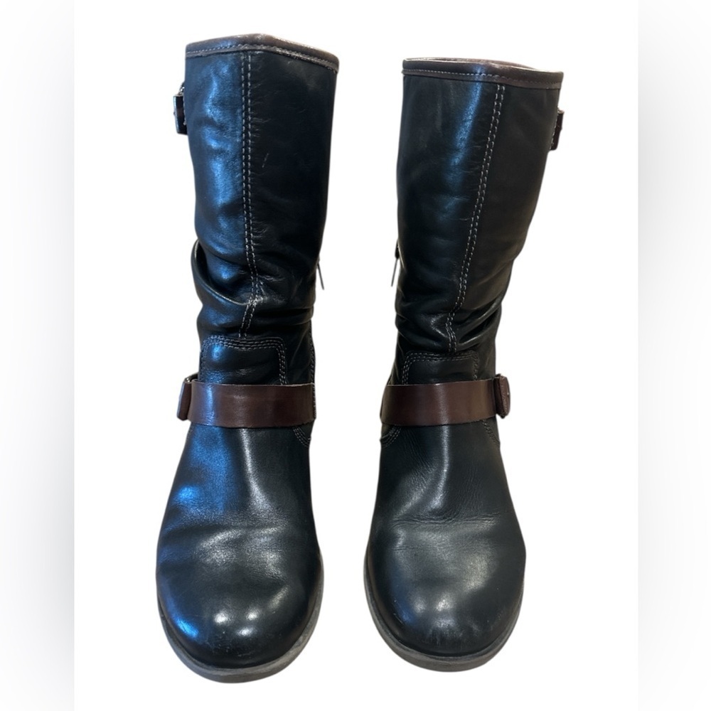 Pikolinos Le Mans Slouchy Moto Boot Leather Black Brown Womens Size EU 41 US 10 - Picture 2 of 13